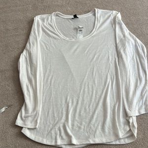 Ann Taylor L off white long sleeve T shirt NWT